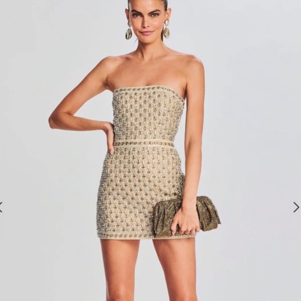 NWOT: Retrofete Heather crystal-embellished dress